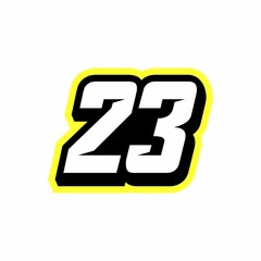 Sticker - Racing number 23 logo design inspiration