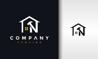 letter N hammer home logo