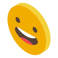 Wall Mural - Good emoji icon isometric vector. Face smile