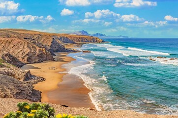 Atlantik Traumbucht an der Westküste von Fuerteventura Playa del Viejo Rey / Spanien	
