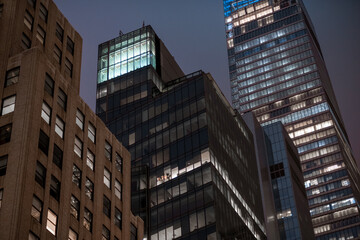 Wall Mural - Buildings in the night street photography downtown museum art hotel architecture	
