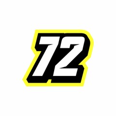 Sticker - Racing number 72 logo design inspiration