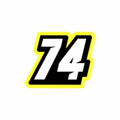 Sticker - Racing number 74 logo design inspiration