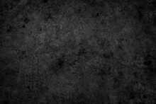 Black Rough Concrete Wall Texture With Crack Surface Background. Polished Concrete Grunge Surface.