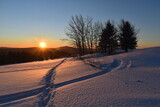 Fototapeta Na ścianę - A sunrise on a cold morning, Sainte-Apolline, Québec, Canada
