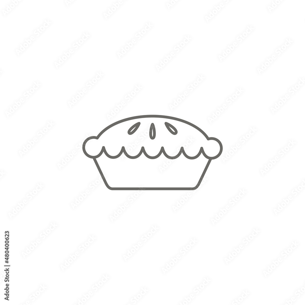 Illustration of Apple Pie Outline Icon - Fast Food Icon Set Vector ...