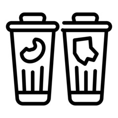 Wall Mural - Garbage container icon outline vector. Trash bag