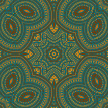 Arabic Traditional Floral Vector Seamless Motif. Textile Print Design. Decorative Dutch Pattern. Floor Print Design. Star Symmetry Composition.