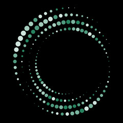 Aufkleber - Green and white dots in spiral circle. Abstract vector background.