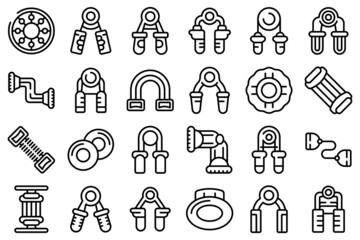 Poster - Espander icons set outline vector. Activity band