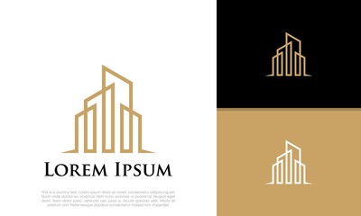 Sticker - Real Estate Logo. Luxury Logo. Construction Architecture Building Logo Design Template Element