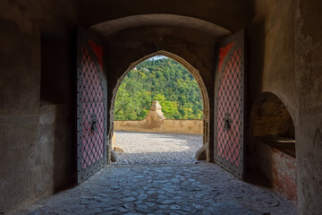 Opened gates of old castle