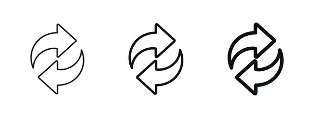Leinwandbilder - refresh icon with two arrow spin recycle symbol, reload update icons or exchange transfer arrows