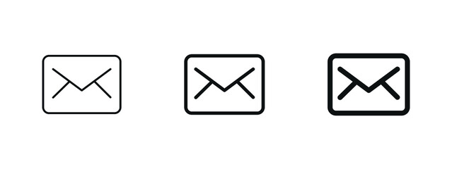 Leinwandbilder - mail envelope icon, message icon, email symbol in filled, thin line, outline and stroke style for apps and website	

