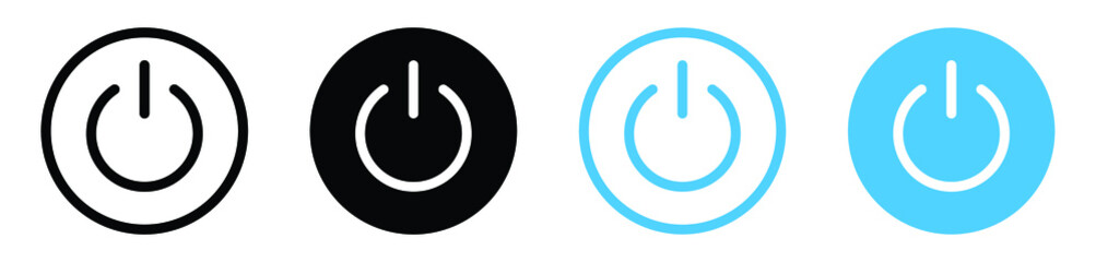 Poster - Power icon On Off Buttons, Energy switch sign, Power Switch Icons, Start power button, turn off symbol, shutdown energy icon	
