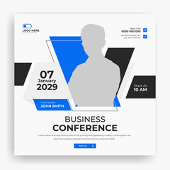 Wall Mural - Creative business conference social media post banner template