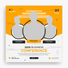 Wall Mural - Creative business conference social media post banner template