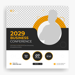 Wall Mural - Creative business conference social media post banner template