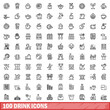 © ylivdesign - 100 drink icons set, outline style