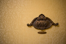 Antique Victorian Era Number Plate In An Historic Hotel. French Lick Resort