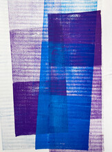 Blue And Purple Paint Roller Streaks On White Paper