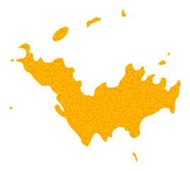 Sticker - Vector Golden map of Saint Barthelemy. Map of Saint Barthelemy is isolated on a white background. Golden particles mosaic based on solid yellow map of Saint Barthelemy.