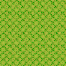 Square Seamless Pattern With Green Ornament