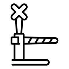 Sticker - Rail cross icon outline vector. Traffic track