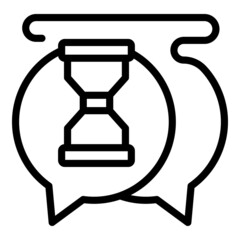 Canvas Print - Hourglass chat support icon outline vector. Call service