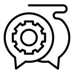Wall Mural - Gear chat support icon outline vector. Customer call