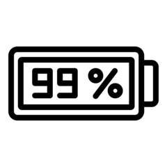 Sticker - Phone battery icon outline vector. Energy charge