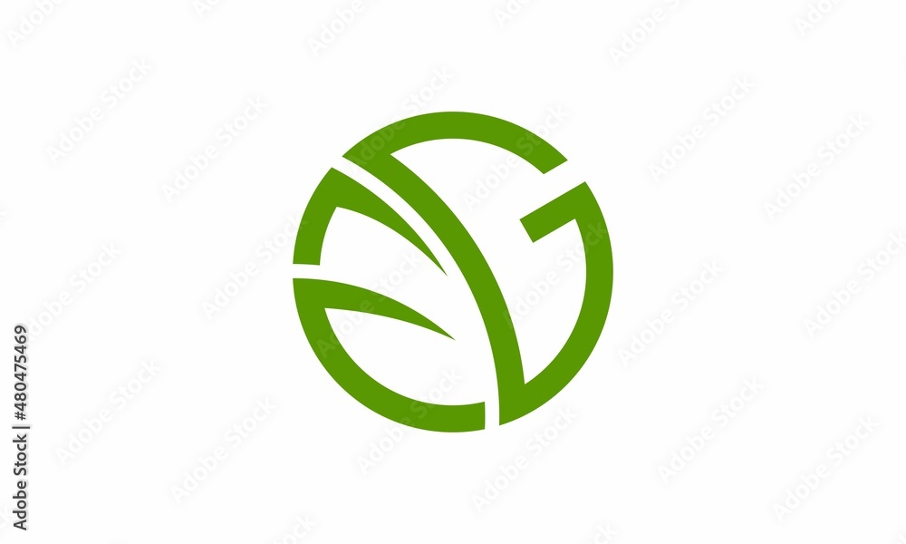 Letter G with leaf logo vector Stock Vector | Adobe Stock