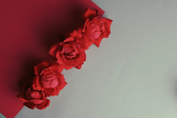 Sticker - Vintage style rose background with copy space for valentine celebration.