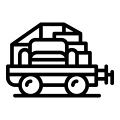 Wall Mural - Airport baggage cart icon outline vector. House service