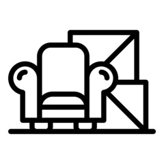 Wall Mural - Furniture delivery icon outline vector. House relocation