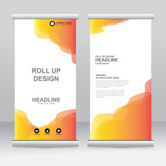 Wall Mural - Roll up banner stand template design. Vertical banner template. Universal stand for conference, seminar, exhibitions, promo banner vector background. Modern publication x-banner and flag-banner.