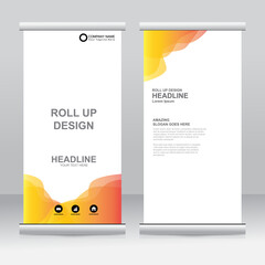 Wall Mural - Roll up banner stand template design. Vertical banner template. Universal stand for conference, seminar, exhibitions, promo banner vector background. Modern publication x-banner and flag-banner.