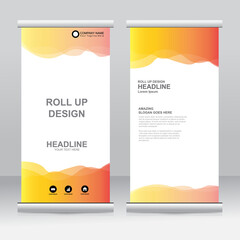 Wall Mural - Roll up banner stand template design. Vertical banner template. Universal stand for conference, seminar, exhibitions, promo banner vector background. Modern publication x-banner and flag-banner.