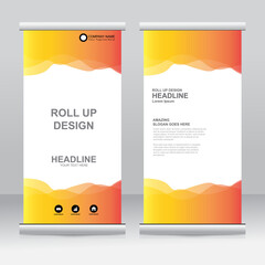 Wall Mural - Roll up banner stand template design. Vertical banner template. Universal stand for conference, seminar, exhibitions, promo banner vector background. Modern publication x-banner and flag-banner.
