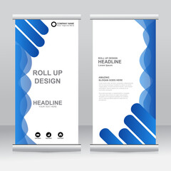 Wall Mural - Roll up banner stand template design. Vertical banner template. Universal stand for conference, seminar, exhibitions, promo banner vector background. Modern publication x-banner and flag-banner.