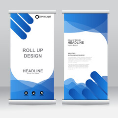 Wall Mural - Roll up banner stand template design. Vertical banner template. Universal stand for conference, seminar, exhibitions, promo banner vector background. Modern publication x-banner and flag-banner.