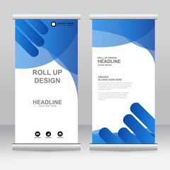 Wall Mural - Roll up banner stand template design. Vertical banner template. Universal stand for conference, seminar, exhibitions, promo banner vector background. Modern publication x-banner and flag-banner.