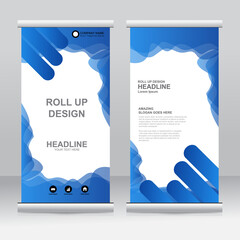 Wall Mural - Roll up banner stand template design. Vertical banner template. Universal stand for conference, seminar, exhibitions, promo banner vector background. Modern publication x-banner and flag-banner.