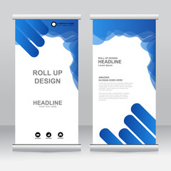 Wall Mural - Roll up banner stand template design. Vertical banner template. Universal stand for conference, seminar, exhibitions, promo banner vector background. Modern publication x-banner and flag-banner.