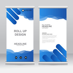 Wall Mural - Roll up banner stand template design. Vertical banner template. Universal stand for conference, seminar, exhibitions, promo banner vector background. Modern publication x-banner and flag-banner.