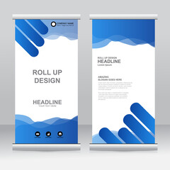 Wall Mural - Roll up banner stand template design. Vertical banner template. Universal stand for conference, seminar, exhibitions, promo banner vector background. Modern publication x-banner and flag-banner.