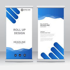 Wall Mural - Roll up banner stand template design. Vertical banner template. Universal stand for conference, seminar, exhibitions, promo banner vector background. Modern publication x-banner and flag-banner.