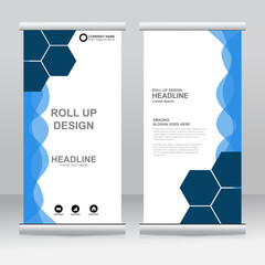 Wall Mural - Roll up banner stand template design. Vertical banner template. Universal stand for conference, seminar, exhibitions, promo banner vector background. Modern publication x-banner and flag-banner.
