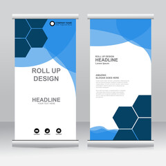 Wall Mural - Roll up banner stand template design. Vertical banner template. Universal stand for conference, seminar, exhibitions, promo banner vector background. Modern publication x-banner and flag-banner.