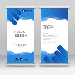 Wall Mural - Roll up banner stand template design. Vertical banner template. Universal stand for conference, seminar, exhibitions, promo banner vector background. Modern publication x-banner and flag-banner.
